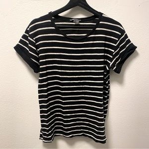Vince women black and white striped shirt sleeve t-shirt tee size S